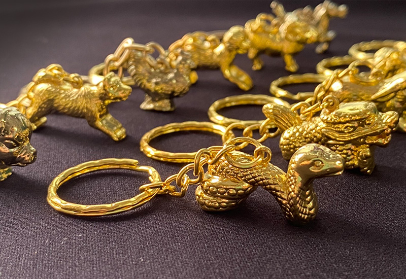黃金12生肖鑰匙圈 黃金12生肖鎖圈吊飾